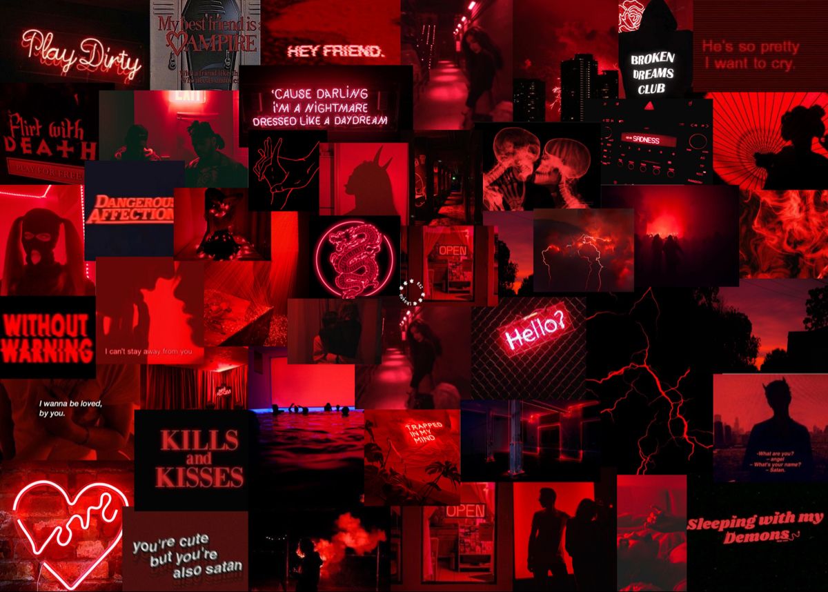 Featured image of post Neon Red Aesthetic Wallpaper Collage